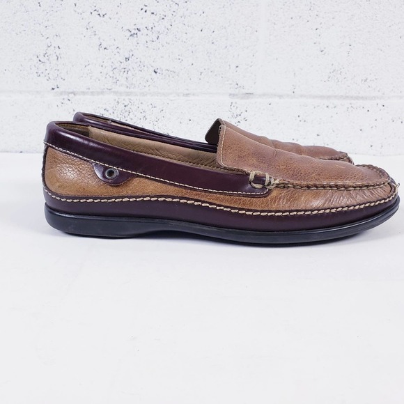 Johnston & Murphy Men's Brown Leather Casual Slip On Loafer Shoes  Size 8.5 - Picture 2 of 10